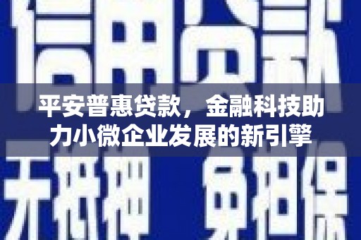 鹤庆平安普惠贷款，金融科技助力小微企业发展的新引擎