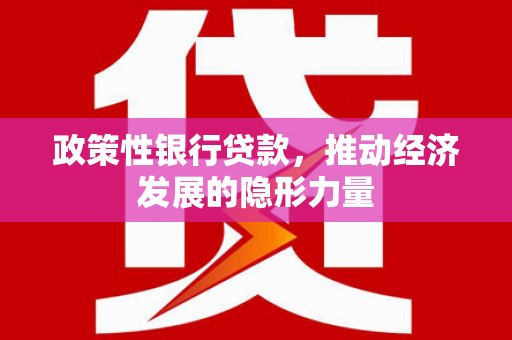 鹤庆政策性银行贷款，推动经济发展的隐形力量