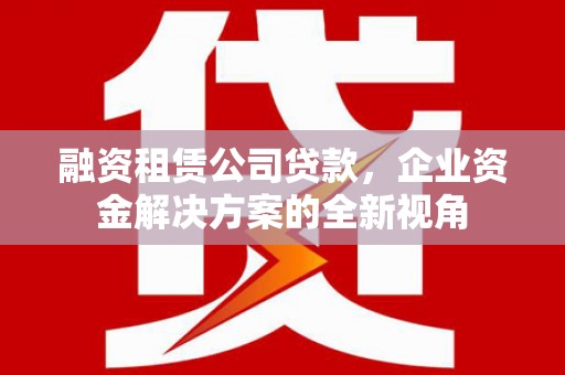 鹤庆融资租赁公司贷款，企业资金解决方案的全新视角
