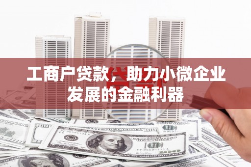 鹤庆工商户贷款，助力小微企业发展的金融利器