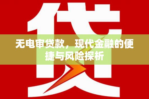 鹤庆无电审贷款，现代金融的便捷与风险探析