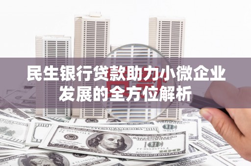鹤庆民生银行贷款助力小微企业发展的全方位解析