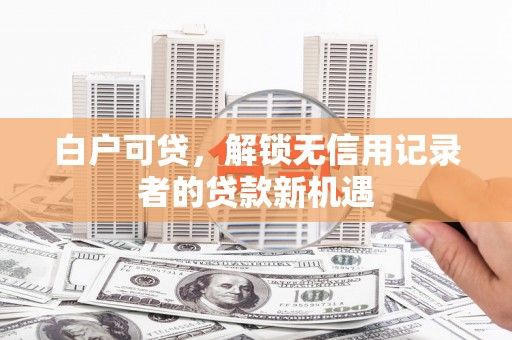 鹤庆白户可贷，解锁无信用记录者的贷款新机遇
