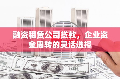 鹤庆融资租赁公司贷款，企业资金周转的灵活选择