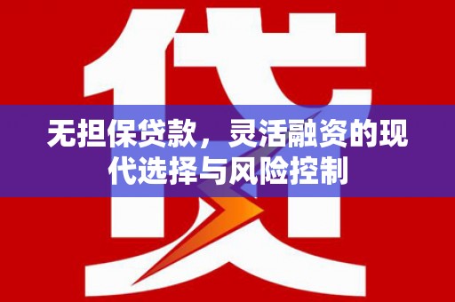 鹤庆无担保贷款，灵活融资的现代选择与风险控制