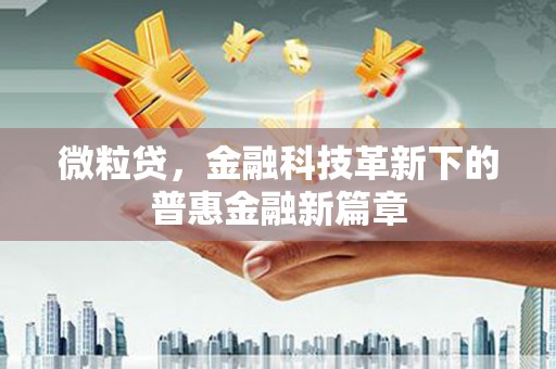 鹤庆微粒贷，金融科技革新下的普惠金融新篇章