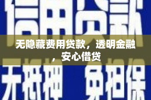 鹤庆无隐藏费用贷款，透明金融，安心借贷