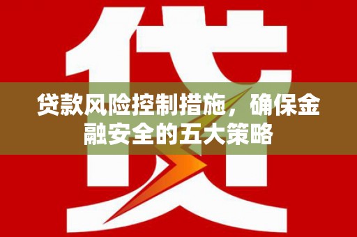 鹤庆贷款风险控制措施，确保金融安全的五大策略