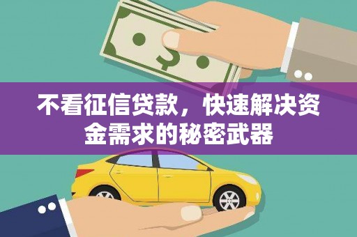 鹤庆不看征信贷款，快速解决资金需求的秘密武器