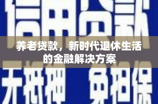 鹤庆养老贷款，新时代退休生活的金融解决方案
